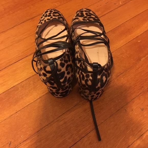 EUC Jcrew collection calf hair leopard strap shoe - Picture 3 of 5